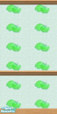 Sims 2 — Granny Apples with Chair rail by TSR Archive — Just looking at this wallpaper can give Sims a craving for tart,