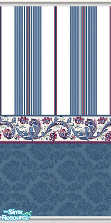 Sims 2 — K8SDamaskBluesWLL21 by Kate139 — A large set of 25 walls & 12 floors. Three shades of blue damask