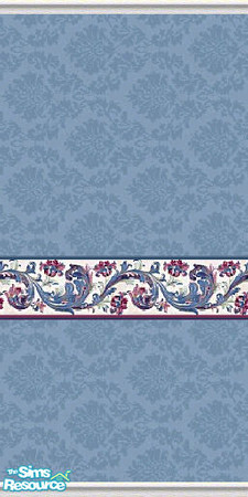 Sims 2 — K8SDamaskBluesWLL13 by Kate139 — A large set of 25 walls & 12 floors. Three shades of blue damask