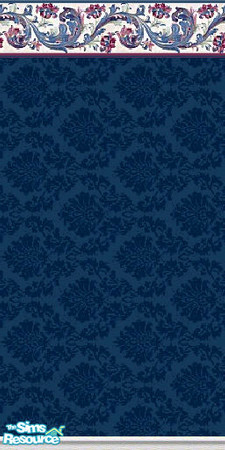 Sims 2 — K8SDamaskBluesWLL11 by Kate139 — A large set of 25 walls & 12 floors. Three shades of blue damask