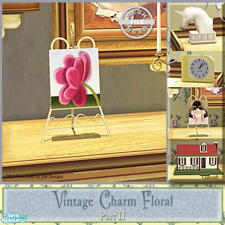 Sims 2 — Vintage Charm Floral Part II - Easel Mesh by Cashcraft — VC Floral Part II, includes a few new decorative meshes