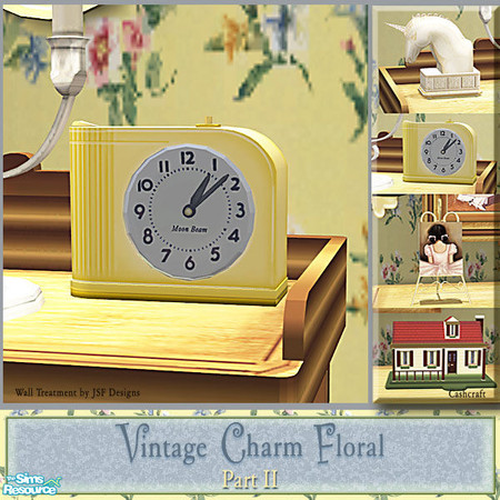 Sims 2 — Vintage Charm Floral Part II - Clock  Yellow Recol by Cashcraft — VC Floral Part II, includes a few new