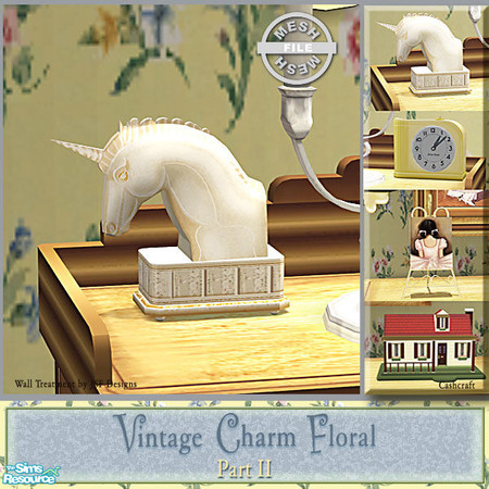 Sims 2 — Vintage Charm Floral Part II - Unicorn Mesh by Cashcraft — VC Floral Part II, includes a few new decorative
