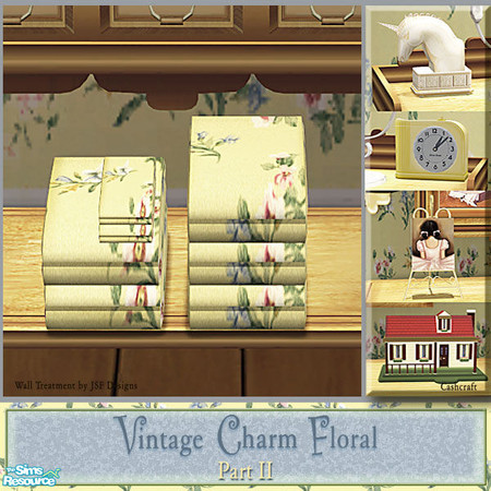 Sims 2 — Vintage Charm Floral Part II - Towels Recol by Cashcraft — VC Floral Part II, includes a few new decorative