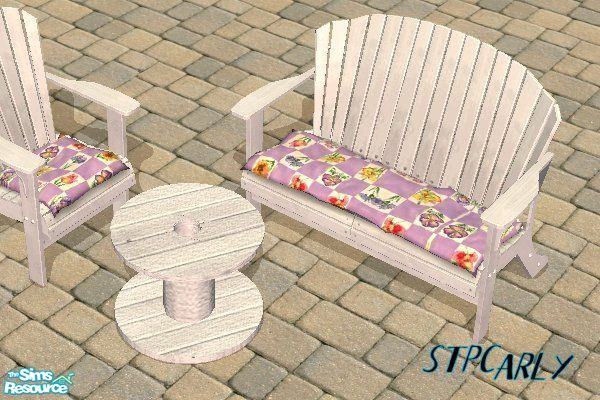 Sims 2 — Adirondack White Wood Frame by STP Carly — Patio relaxation on a Sunday afternoon, complete with ten choices of