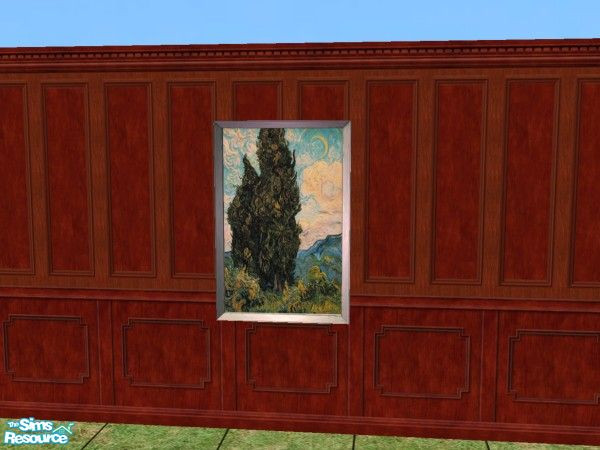 Sims 2 — Cypresses by jenwar — Another Van Gogh, this time one of cypresses, one of his favorite subjects.