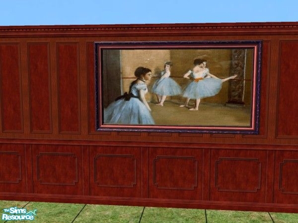 Sims 2 — Dance Class at the Opera (detail) by jenwar — One of many paintings Degas did of ballerinas. This one was