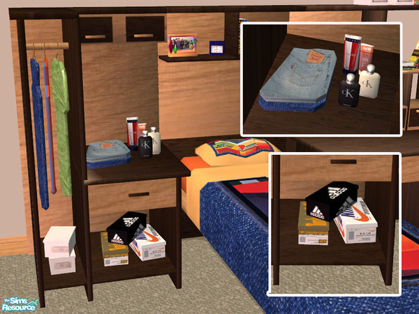 Sims 2 — Dresser EGE Young Room by cemre — University lockers are used as a base for this object so it has animation of