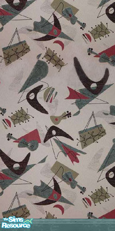 Sims 2 — Beatnik Aqua by naememac — Beatnik aqua. Go back to the 60s with this retro wallcovering. Part of the Beatnik