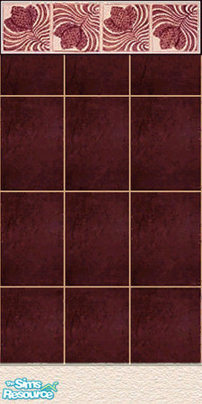 Sims 2 — Chardonnais by lreveles18 — Big wine ceramic tiles with geometrical leaves border