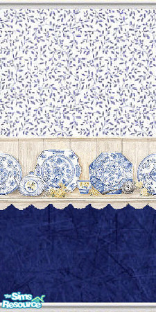 Sims 2 — K8SWillowBlueChinaWLL12 by Kate139 — This is a request to redo the Rose China Set in Blue. Thank-you