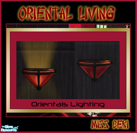 Sims 2 — Lighting - Oriental Living Set by miss_beki — Black & Red Lighting - Part of the Oriental Living Set