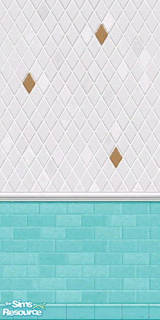 Sims 2 — SeaBreeze Wall Tiles by NightRowan — A nice collection of the cheapest objects in aqua. Great for a sim on a