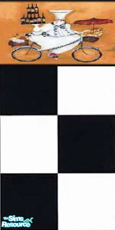Sims 2 — Chef Checkers by EarthGoddess54 — A unique, inexpensive kitchen wallpaper. Enjoy!