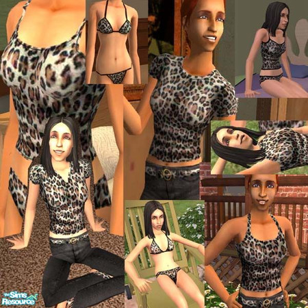 Sims 2 — sara_dippity's Leopard Ladies by sara_dippity — A small selection of clothing options for Adult, Young Adult,