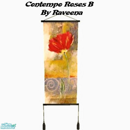 Sims 2 — Roses Wall Hanging B by Raveena — Part of the Contempo dining set.