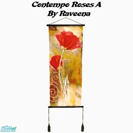 Sims 2 — Roses Wall Hanging A by Raveena — Part of the Contempo dining set.