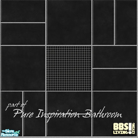Sims 2 — Pure Inspiration floor 1 by BetterbeSim — Black tiles with small tiles accent. Part of the Pure Inspiration