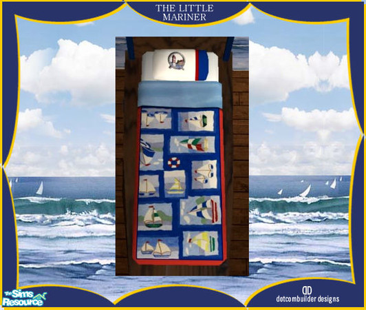 Sims 2 — The Little Mariner Bedding by dotcombuilder — Boats and lighthouses makes this bedding perfect for your little
