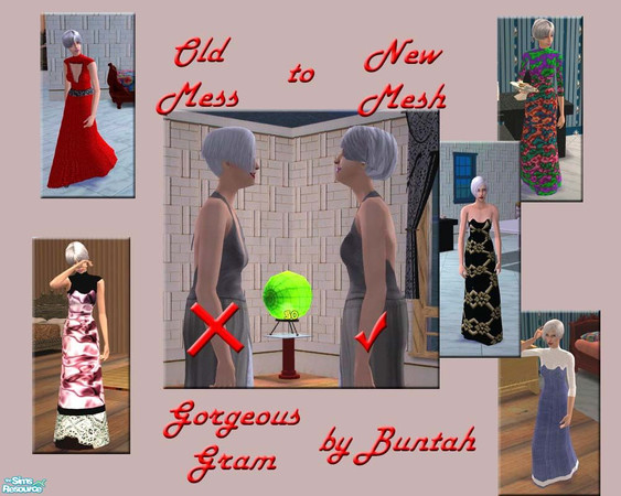 Sims 2 — Gorgeous Gram by buntah — This is the third new mesh I've made for an "unsaggy" gramma. This time,