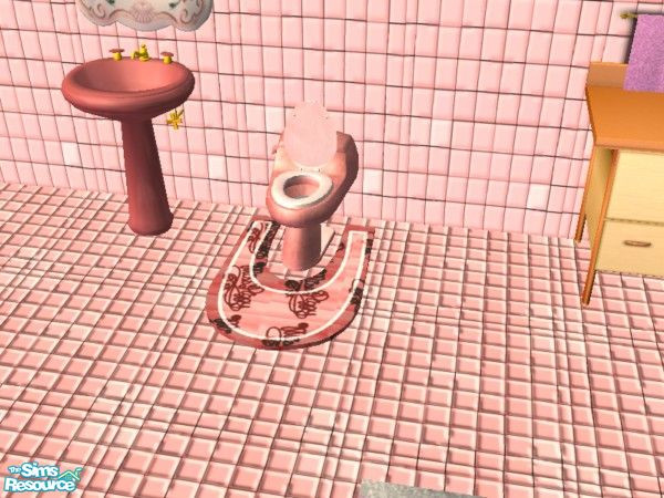 Sims 2 — MS Piggy Bath toilet mat by ead425 — thanks to the muppets: 10 items, 1 floor, 1 wall: blinds, combo tub,