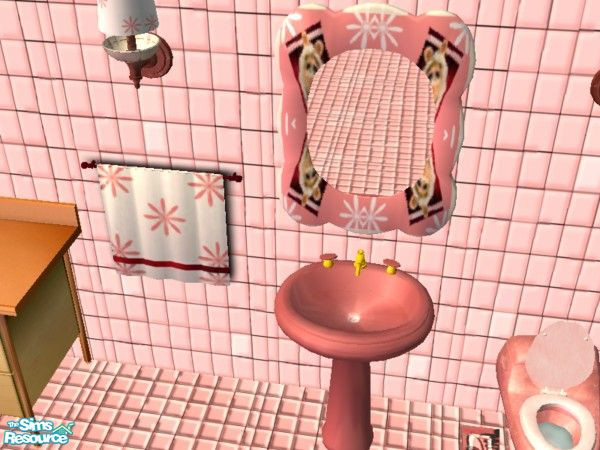 Sims 2 — MS Piggy Bath bath towel by ead425 — thanks to the muppets: 10 items, 1 floor, 1 wall: blinds, combo tub,