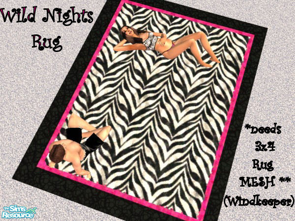 Sims 2 — Wild Nights 3x4 Rug by Big Bad Shar — Needs Echo/Windkeeper/Numenor's 3x4 rug found in Windkeeper's profile.