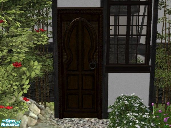 Sims 2 — Tudor Dark Wood Door by Cyclonesue — A dark wood door forming part of my Medieval Kitchen set. If you'd also