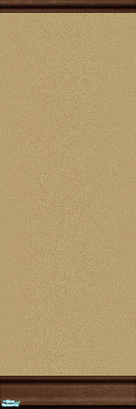 Sims 2 — Stucco Wall - Beige by sailfindragon — Beige Stucco Wall with Dark Wood Kick and Crown.