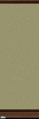 Sims 2 — Stucco Wall - Sage by sailfindragon — Sage Stucco Wall with Dark Wood Kick and Crown.