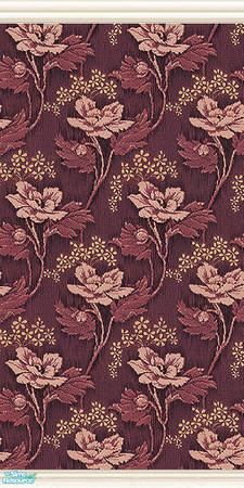 Sims 2 — Maroon Floral by Halfcreek — created by Halfcreek