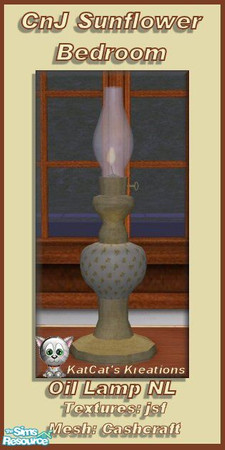 Sims 2 — CnJ Sunflower Bedroom - Oil Lamp NL by KatCat — Recolor of Cashcraft\'s \"Vintage Charm Bedroom - Oil Lamp