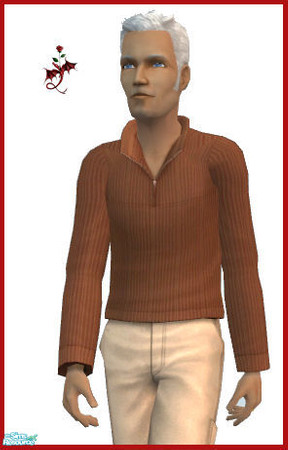 Sims 2 — Patterned Sweatshirt - Tan by cariadbach — A patterned sweatshirt for your male elder Sim. Can also be worn as