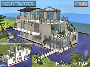 Sims 2 — Calypso by Cerulean Talon — Not your usual \"houseboat\", this elegant houseboat would make even the