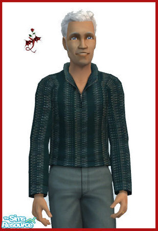 Sims 2 — Patterned Sweatshirt - Charcoal by cariadbach — A patterned sweatshirt for your male elder Sim. Can also be worn