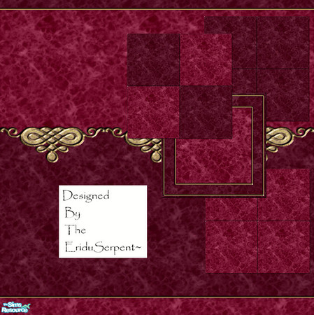 Sims 2 — Opulance Wall & Floor Set by eriduserpent — A VERRRRRRRRRRRRRRRRRRRRRRRRRRRRRRY rich deep coloured wall
