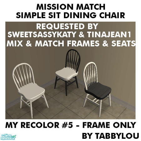 Sims 2 — TL - MM SimpleSitDiningChairFrame Recolor05Wd by TabbyLou — My Recolor #5 Wood Recolor of the Simple Sit Dining
