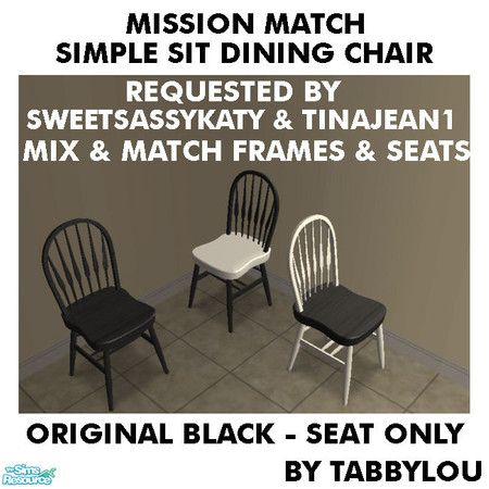 Sims 2 — TL - MM SimpleSitDiningChairSeat OrigBlackWd by TabbyLou — Maxis Original Black Wood Recolor of the Simple Sit