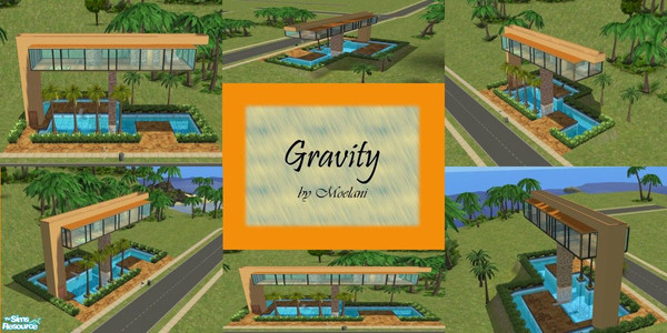 Sims 2 — Gravity by Moelani — Gravity is suspended four storeys high. With open-plan living and surrounded by full length