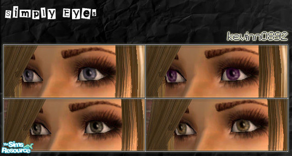Sims 2 — Simply Eyes - kevinn0892 by kevinn0892 — 4 Colors: Brown, blue, green and pink