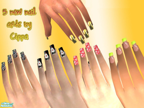 Sims 2 — Nail Art Collection by cippa1982 — 5 nails for your sims.
