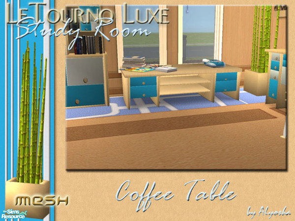 Sims 2 — LeTourno Luxe Study Room - Coffee Table by Alyosha — Part of the \"LeTourno Luxe\" Study Room set!