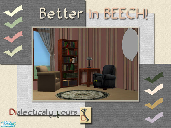 Sims 2 — DiY_Beech Verticals- 2 by Dialectically_yours — Beech verticals warm the cool colors in this set, giving them an
