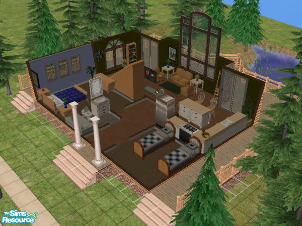 Sims 2 — Cedar Retreat by m.jacquart — This beautiful A-frame is perfect for any Sim who loves the outdoors. The 2-story