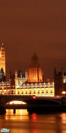 Sims 2 — Nighttime on the River Thames Wall Mural - Panel 2 by TrailRunner782 — What could be more beautiful than Big Ben