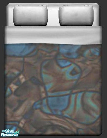 Sims 2 — Aqua Crackles Bedding by briachant — Aqua Crackles Bedding