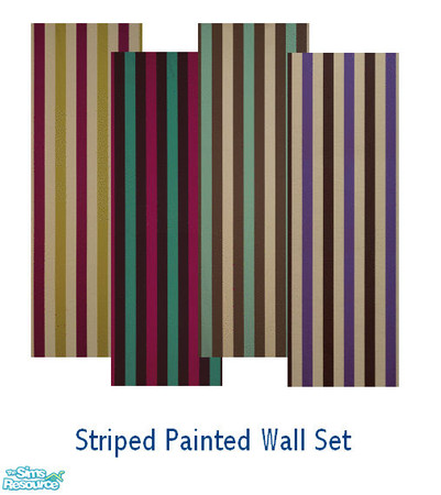 Sims 2 — Painted Striped Wall Set by thekewlestnerd — A lovely set in a variety of darker colors!