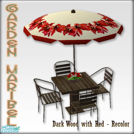 Sims 2 — S2S Garden Maribel Recolors 6 - Dining Table with Sunshade by sims2sisters — 