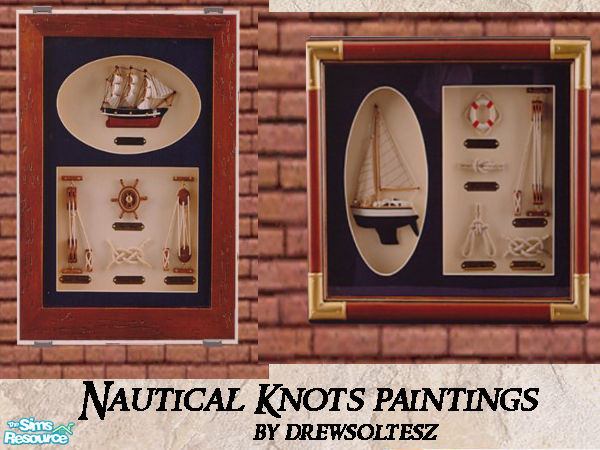 Sims 2 — Nautical Knots Paintings by drewsoltesz — A set of 2 different nautical \'shadow box\' type paintings,