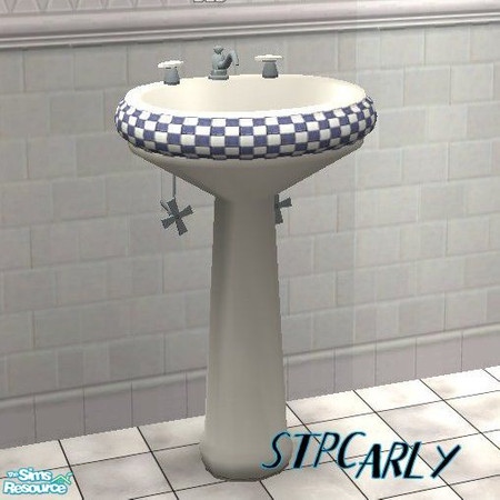 Sims 2 — Blueberry Tile Basic Bath Sink by STP Carly — Basic tiled bath\'s bringing color to your home.